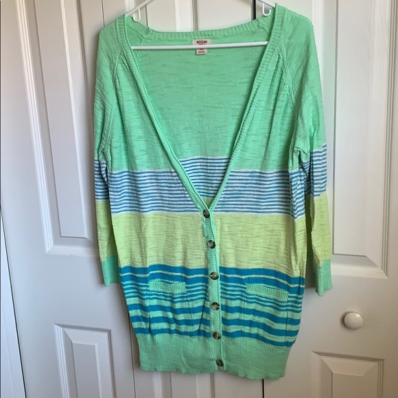 Mint Green Cardigan Sweater - Picture 1 of 2